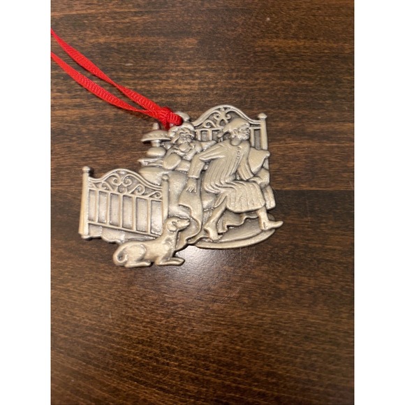 Pewter Twas the Night Before Christmas 3 Ornaments Madison Avenue - Picture 4 of 7